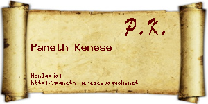 Paneth Kenese névjegykártya